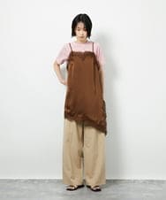 CTBID06059 TONEA(トネア) サテンレースアシメキャミ ブラック