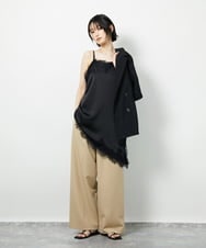 CTBID06059 TONEA(トネア) サテンレースアシメキャミ ブラック