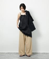 CTBID06059 TONEA(トネア) サテンレースアシメキャミ ブラック
