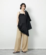 CTBID06059 TONEA(トネア) サテンレースアシメキャミ ブラック