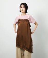 CTBID06059 TONEA(トネア) サテンレースアシメキャミ ブラック