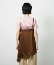 CTBID06059 TONEA(トネア) サテンレースアシメキャミ ブラック