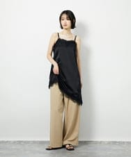 CTBID06059 TONEA(トネア) サテンレースアシメキャミ ブラック