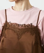 CTBID06059 TONEA(トネア) サテンレースアシメキャミ ブラック