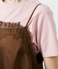 CTBID06059 TONEA(トネア) サテンレースアシメキャミ ブラック