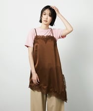 CTBID06059 TONEA(トネア) サテンレースアシメキャミ ブラック