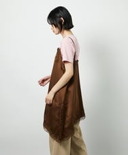 CTBID06059 TONEA(トネア) サテンレースアシメキャミ ブラック