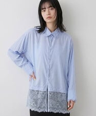 CTBKD01059 TONEA(トネア) レースデザインシャツ ライトブルー