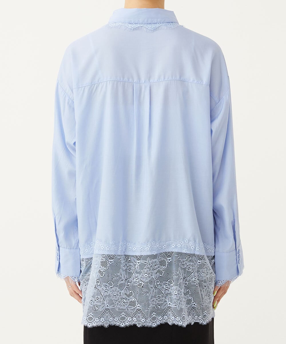 CTBKD01059 TONEA(トネア) レースデザインシャツ ホワイト