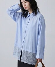 CTBKD01059 TONEA(トネア) レースデザインシャツ ホワイト