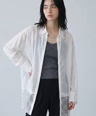 CTBKD01059 TONEA(トネア) レースデザインシャツ ホワイト