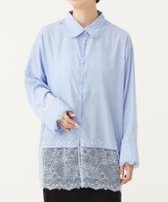 CTBKD01059 TONEA(トネア) レースデザインシャツ ホワイト