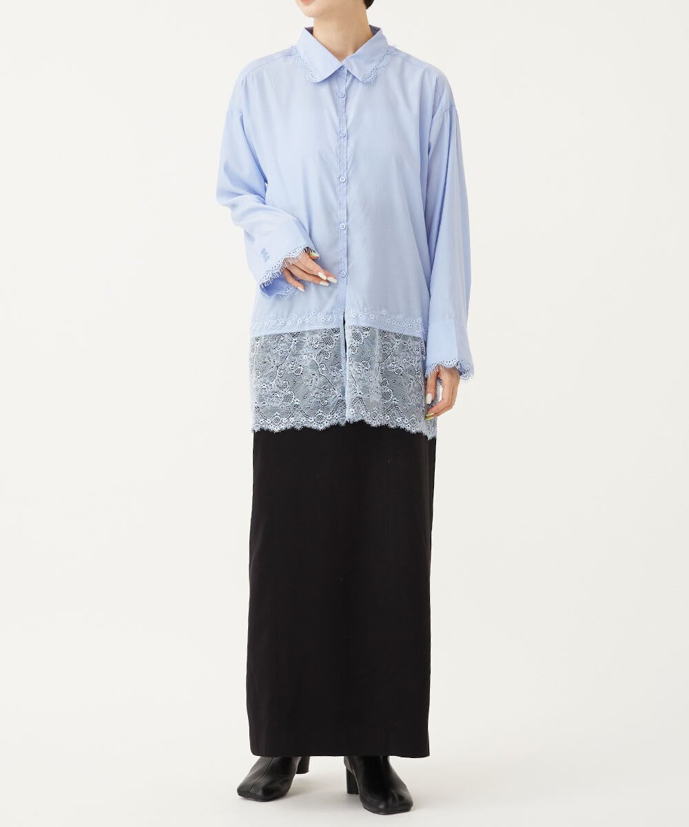 CTBKD01059 TONEA(トネア) レースデザインシャツ ホワイト