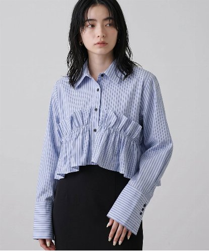 CTBKD02062 TONEA ストライプフリルシャツ