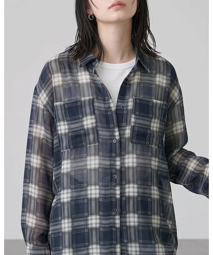 CTBKD04054 TONEA シアーオンブレチェックシャツ