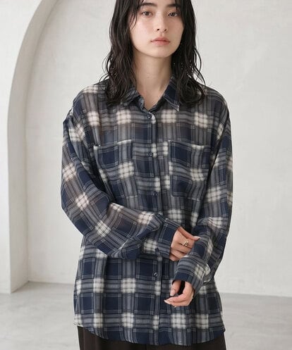 CTBKD04054  シアーオンブレチェックシャツ
