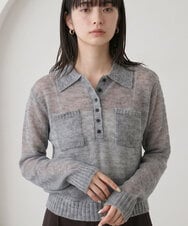 CTFKD01045 TONEA(トネア) 透かしモヘアポケットポロニット アイボリー