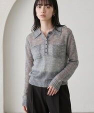 CTFKD01045 TONEA(トネア) 透かしモヘアポケットポロニット アイボリー