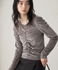 CTKKD03054 TONEA(トネア) シアーベロアシャーリングトップス グレー