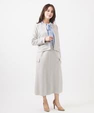 F1BAA34130 MK MICHEL KLEIN(小さいサイズ)(メゾン ドゥ サンク) 【小さいサイズ】フリルディテールブラウス/洗える ライトブルー
