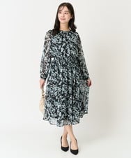 F1BFA07140 MK MICHEL KLEIN(小さいサイズ)(メゾン ドゥ サンク) 【小さいサイズ】花柄シフォンブラウス/洗える/セットアップ対応 アイボリー