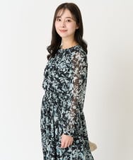 F1BFA07140 MK MICHEL KLEIN(小さいサイズ)(メゾン ドゥ サンク) 【小さいサイズ】花柄シフォンブラウス/洗える/セットアップ対応 アイボリー