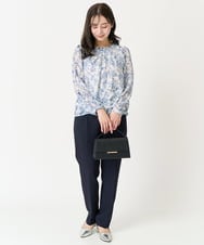 F1BFA07140 MK MICHEL KLEIN(小さいサイズ)(メゾン ドゥ サンク) 【小さいサイズ】花柄シフォンブラウス/洗える/セットアップ対応 アイボリー