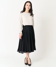 F1BFA24130 MK MICHEL KLEIN(小さいサイズ)(メゾン ドゥ サンク) 【小さいサイズ】タックフリルデザインスリーブブラウス/撥水加工/洗える/セットアップ対応 ネイビー
