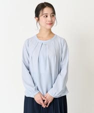 F1BFA66130 MK MICHEL KLEIN(小さいサイズ)(メゾン ドゥ サンク) 【小さいサイズ】マルチwayボウタイブラウス/洗える ライトブルー