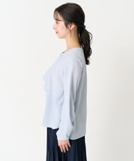 F1BFA66130 MK MICHEL KLEIN(小さいサイズ)(メゾン ドゥ サンク) 【小さいサイズ】マルチwayボウタイブラウス/洗える ライトブルー