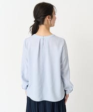 F1BFA66130 MK MICHEL KLEIN(小さいサイズ)(メゾン ドゥ サンク) 【小さいサイズ】マルチwayボウタイブラウス/洗える ライトブルー