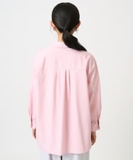 F1BGD27140 MK MICHEL KLEIN(小さいサイズ)(メゾン ドゥ サンク) 【小さいサイズ】コットン混ベーシックシャツ（無地）/接触冷感/防シワ/洗濯機で洗える ピンク