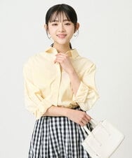 F1BGD27140 MK MICHEL KLEIN(小さいサイズ)(メゾン ドゥ サンク) 【小さいサイズ】コットン混ベーシックシャツ（無地）/接触冷感/防シワ/洗濯機で洗える ピンク