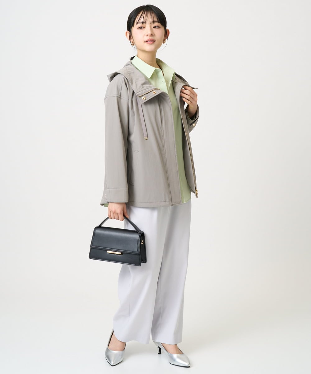 F1BGD27140 MK MICHEL KLEIN(小さいサイズ)(メゾン ドゥ サンク) 【小さいサイズ】コットン混ベーシックシャツ（無地）/接触冷感/防シワ/洗濯機で洗える ピンク