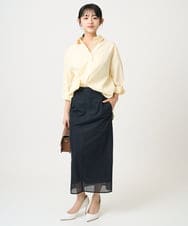 F1BGD27140 MK MICHEL KLEIN(小さいサイズ)(メゾン ドゥ サンク) 【小さいサイズ】コットン混ベーシックシャツ（無地）/接触冷感/防シワ/洗濯機で洗える ピンク