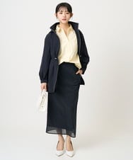 F1BGD27140 MK MICHEL KLEIN(小さいサイズ)(メゾン ドゥ サンク) 【小さいサイズ】コットン混ベーシックシャツ（無地）/接触冷感/防シワ/洗濯機で洗える ピンク