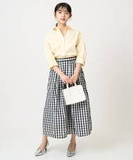 F1BGD27140 MK MICHEL KLEIN(小さいサイズ)(メゾン ドゥ サンク) 【小さいサイズ】コットン混ベーシックシャツ（無地）/接触冷感/防シワ/洗濯機で洗える ピンク