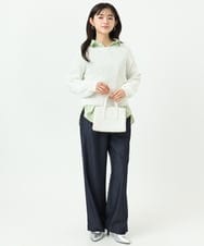 F1BGD27140 MK MICHEL KLEIN(小さいサイズ)(メゾン ドゥ サンク) 【小さいサイズ】コットン混ベーシックシャツ（無地）/接触冷感/防シワ/洗濯機で洗える ピンク