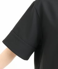 F1BGD59150 MK MICHEL KLEIN(小さいサイズ)(メゾン ドゥ サンク) 【小さいサイズ】[UVカット/接触冷感/洗える]ストレッチ 裾レース半袖ブラウス ブラック