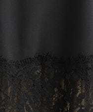 F1BGD59150 MK MICHEL KLEIN(小さいサイズ)(メゾン ドゥ サンク) 【小さいサイズ】[UVカット/接触冷感/洗える]ストレッチ 裾レース半袖ブラウス ブラック
