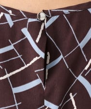 F1BHD68140 MK MICHEL KLEIN(小さいサイズ)(メゾン ドゥ サンク) 【小さいサイズ】[接触冷感/洗える]アートプリントブラウス ブラウン