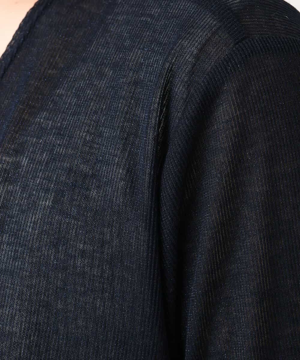 F1CGD40130 MK MICHEL KLEIN(小さいサイズ)(メゾン ドゥ サンク) 【小さいサイズ】コットン混シアーラメカーディガン/洗える ライトブルー