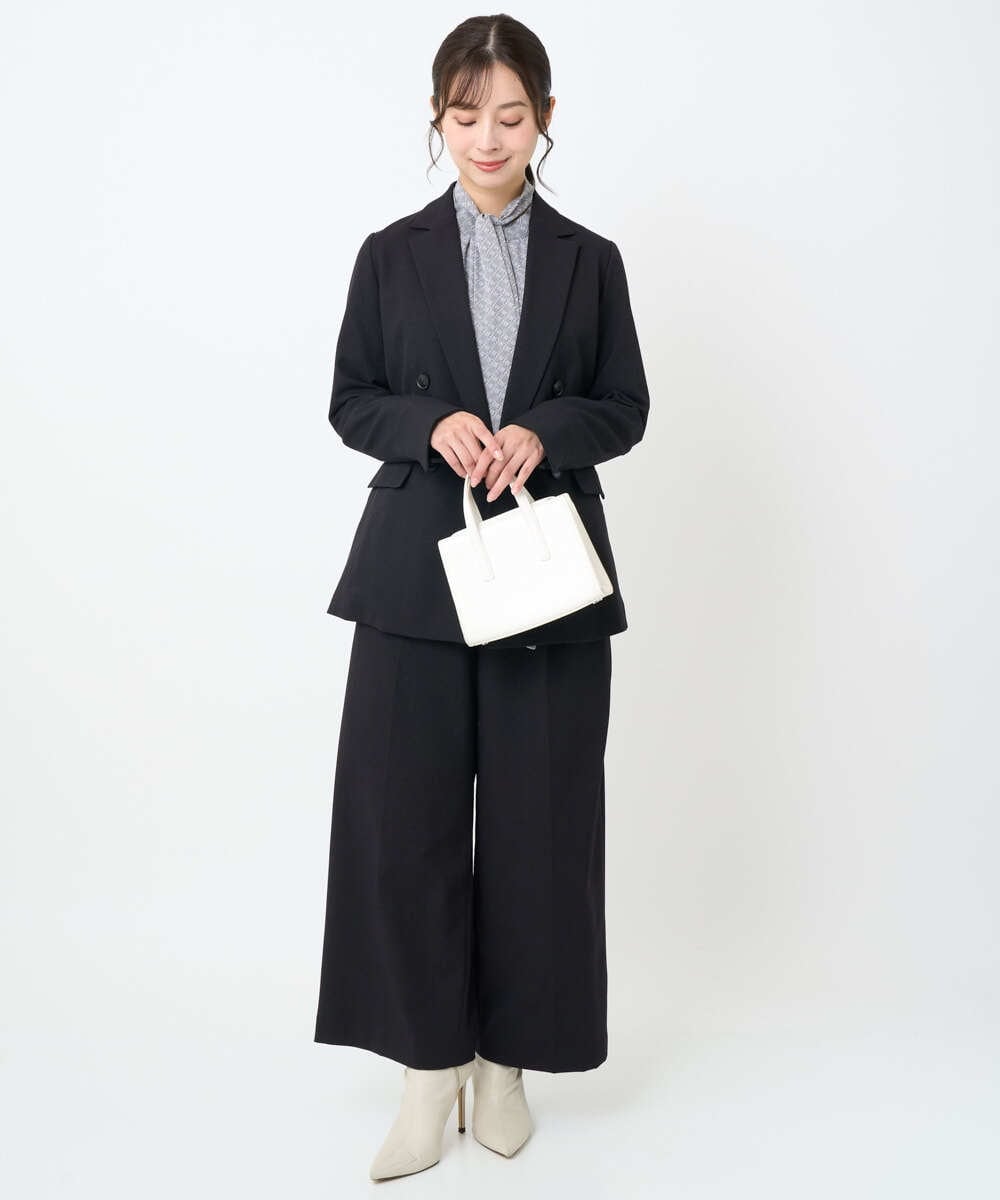 F1DAE45230 MK MICHEL KLEIN(小さいサイズ)(メゾン ドゥ サンク) 【小さいサイズ】ダブルブレストジャケット/洗える ブラック