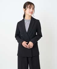 F1DAE45230 MK MICHEL KLEIN(小さいサイズ)(メゾン ドゥ サンク) 【小さいサイズ】ダブルブレストジャケット/洗える ブラック
