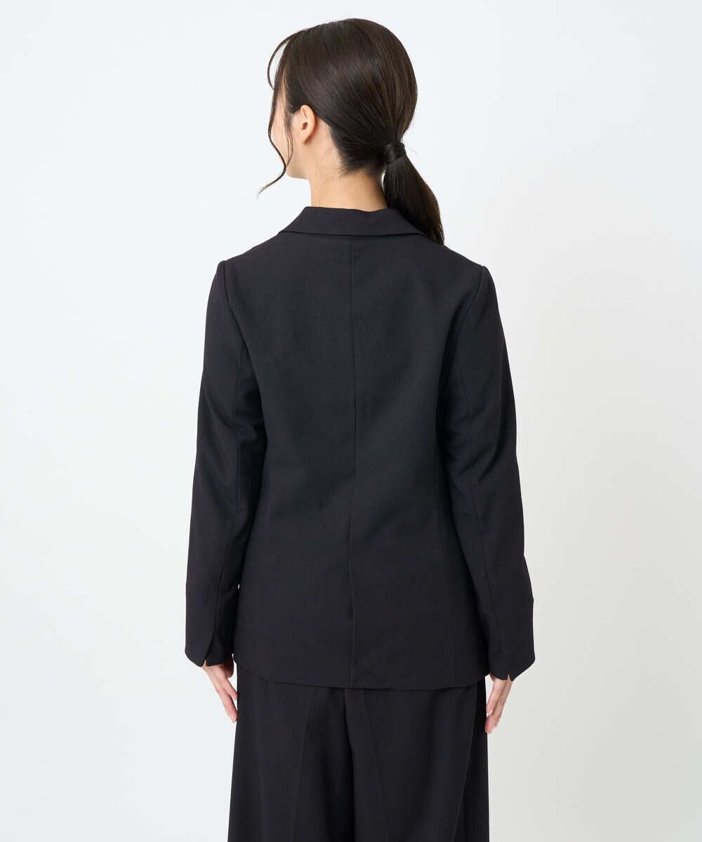 F1DAE45230 MK MICHEL KLEIN(小さいサイズ)(メゾン ドゥ サンク) 【小さいサイズ】ダブルブレストジャケット/洗える ブラック