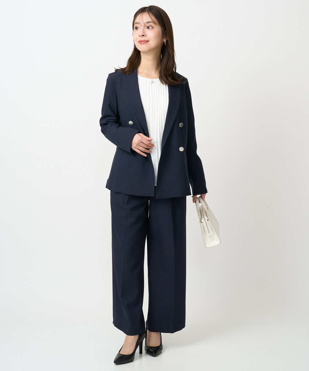 F1DFD15230 MK MICHEL KLEIN(小さいサイズ)(メゾン ドゥ サンク) 【小さいサイズ】ダブルブレストジャケット/洗える ベージュ