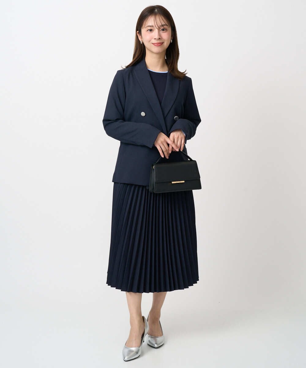 F1DFD15230 MK MICHEL KLEIN(小さいサイズ)(メゾン ドゥ サンク) 【小さいサイズ】ダブルブレストジャケット/洗える ベージュ