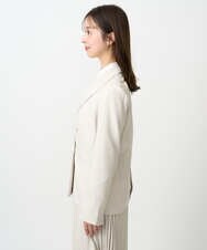 F1DFD15230 MK MICHEL KLEIN(小さいサイズ)(メゾン ドゥ サンク) 【小さいサイズ】ダブルブレストジャケット/洗える ベージュ