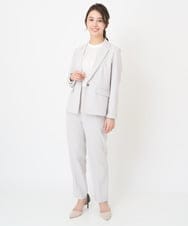 F1DFV29210 MK MICHEL KLEIN(小さいサイズ)(メゾン ドゥ サンク) 【小さいサイズ】テーラードジャケット/セットアップ対応/洗える ライトグレー