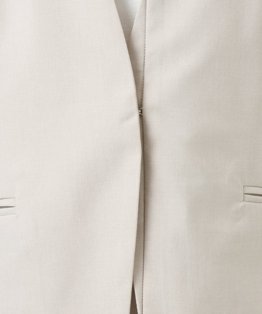 F1DGD33230 MK MICHEL KLEIN(小さいサイズ)(メゾン ドゥ サンク) 【小さいサイズ】ドライタッチストレッチ カラーレスジャケット/イージーケア/洗濯機で洗える グレージュ